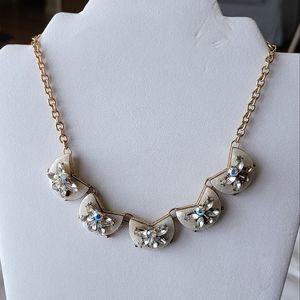 Rhinestone and Opalescent Resin Statement Necklace